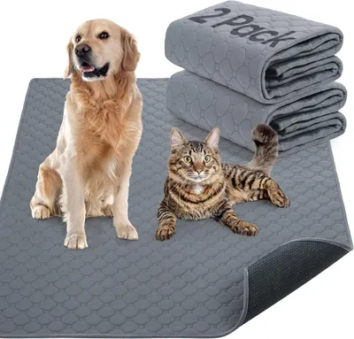Produktbild von Wiederverwendbare Hundetrainingspads, 2 Stück, waschbare Welpen-Trainingspads, super saugfähig, wasserdicht, Urinierunterlagen für Hunde, Auto, Reisen