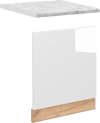 Produktbild von Frontblende Vicco Fame-Line Weiß Hochglanz 60 cm , AP Marmor, Model 46225