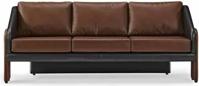 Produktbild von Braun-Schwarzer Dreistzer Exklusive Polstermöbel Designer Ledercouch