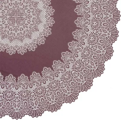 Produktbild von Outdoor Tischdecke Häkelspitze Amira rund cassis Ø 180cm