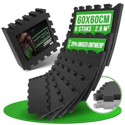 Obrázek produktu pro Podlahové rohože pro fitness [60 x 60 cm], sada 8 kusů