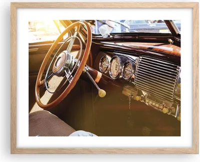 Produktbild von Gerahmtes Poster - Rahmen in heller Eiche - Auto Retro Vintage - 50x40 cm - Wand Bild - Wanddeko - Wandbilder - Kunstposter - Wandposter - Bilderrahmen - Bilder - Kunstdruck - P2NAA50x40-4939
