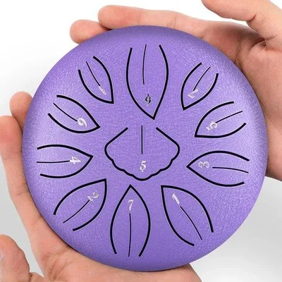 Produktbild von Famanu Handpan 6 Zoll - 11 Töne - D-Stimmung - Blau Schwarz