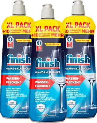 Produktbild von Finish Klarspüler Normales Geschirrspülmittel – 3 x 160 Waschgänge – 3 x 800 ml – Vorteilspack