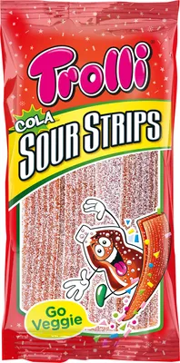 Zdjęcie produktu dla Trolli Cola Sour Strips guma owocowa w paskach o smaku coli 85g
