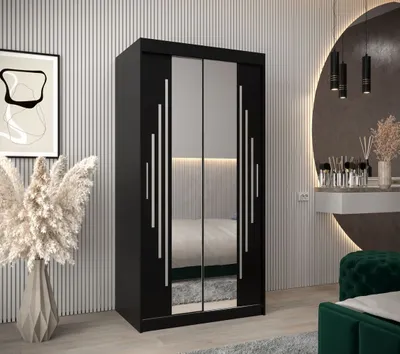 Produktbild von Kleiderschrank mit Spiegel VIVI – Breite 100 cm, schwarz