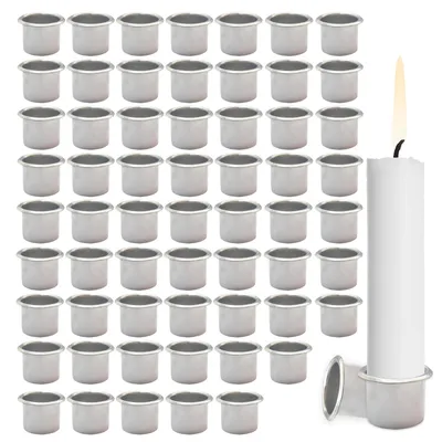 Imagen del producto de Soportes para velas de metal, 22 mm de diámetro, paquete de 60 unidades, para velas tipo vela