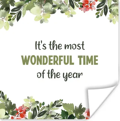 Produktbild von MuchoWow® Poster Weihnachten - Zitat - Aquarell 100x100 cm - Babyzimmer