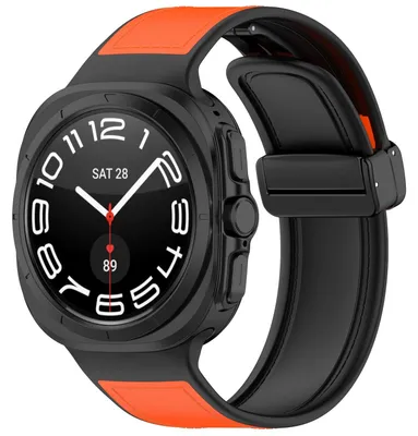 Obrázek produktu pro Pro Samsung Galaxy Watch Ultra 47mm Magnetický skládací řemínek s přezkou Orange