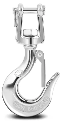 Edelstahl-Drehgelenk-Haken 650 kg, Hebehaken mit Öse