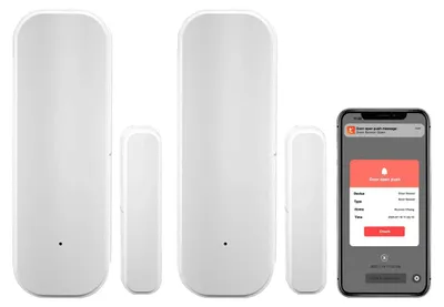 Immagine prodotto di Sensore porta finestra WiFi - Allarme wireless - Sensore di contatto - 2 pezzi - Per porta e finestra