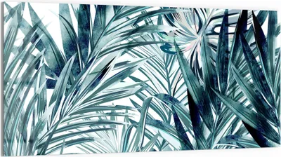 Produktbild von DEQORI Glasbild Echtglas 100x50 cm 'Palmenflüstern' Wandbild Bild modern Deko