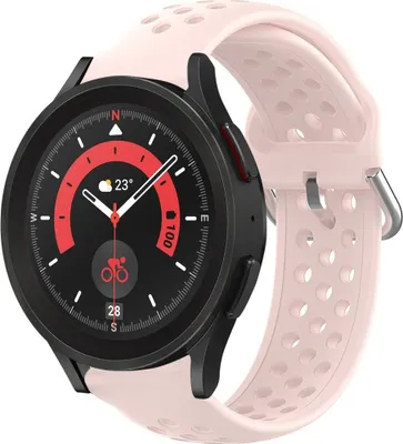 Produktbild von Strap-it Samsung Galaxy Watch 5 Pro Silikonarmband mit Löchern (Rosa)