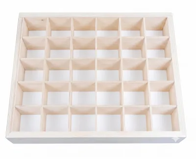 Produktbild von Schubladen Organizer aus Holz mit 30 Fächern, Aufbewahrungsbox für Bürobedarf