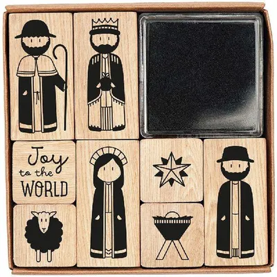 Produktbild von Stempel-Set mit Krippenfiguren für Weihnachtskarten und Geschenke