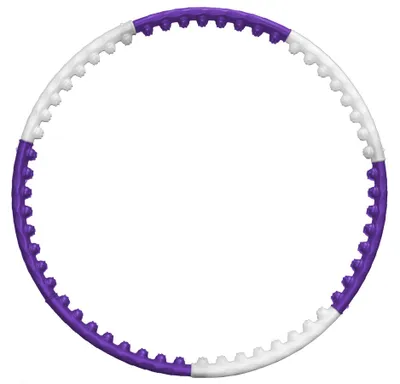 Obrázok produktu pre JINPOLI Power Ring Hula Hoop s masážnymi pupienkami | Tréning brucha Priemer 97 cm | Hmotnosť 0,84 kg | 7 segmentov | Modrá/biela