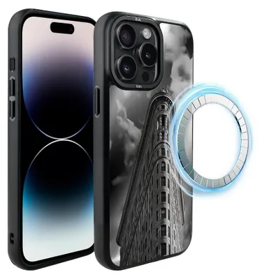 Zdjęcie produktu dla Etui do iPhone 14 Pro Max, kompatybilne z MagSafe, czarne matowe boki, Flatiron