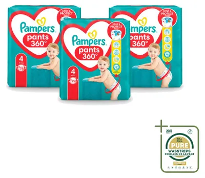 Obrázek produktu pro 3 kusy plenkových kalhotek Pampers Baby-Dry, velikost 4, 9–14 kg – balení