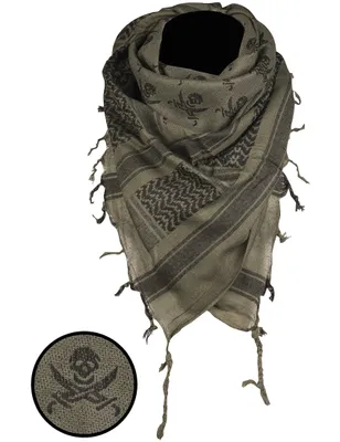 Produktbild von Mil-tec Skull Arafat-Halstuch olivgrün-schwarz, 110 x 110cm