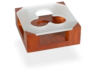 Produktbild von Stövchen aus Holz für Teekannen, 3 Teelichter, 2 Teelichter oder 1 Teelicht, Teewärmer, Rechaud für Teekanne