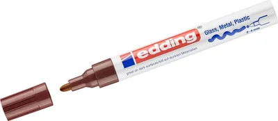 Produktbild von Glanzlack-Marker edding 750 2-4mm braun Packung mit 10 Stück