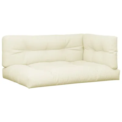 Produktbild von vidaXL Palettenkissen 3-tlg. Creme Stoff