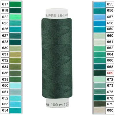 100m / 1 Spule Unipoly 120 TEX14x2 Polyester dunkelgrün