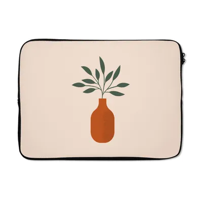 Produktbild von MuchoWow® Laptop Hülle 14 ZollVase - Pflanze - Pastell. Laptoptasche - Laptoptasche - Stoßsicher - Schutzhaube