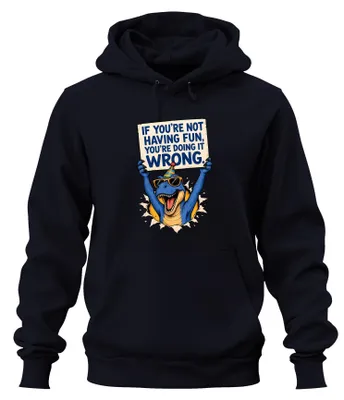 Productafbeelding van "Als je je niet vermaakt, maak je een statement" - Sarcasme hoodie, marineblauw, maat XXL