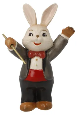 Produktbild von Goebel Figur Hase Genial Dirigent, Osterhase, Steingut, Bunt, 8 cm, 66845991