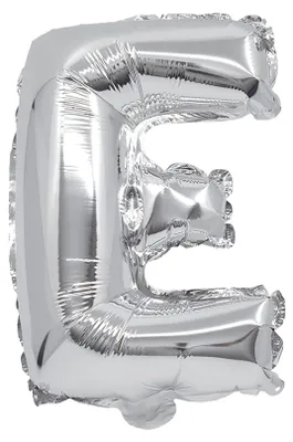 Image de Ballon en forme de lettre "E" en aluminium argenté, 32 cm