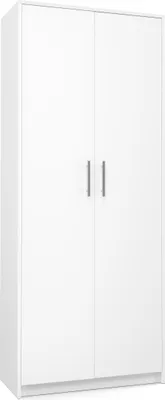 Produktbild von Schrank Mehrzweckschrank weiß 74cm Breite 180cm Höhe mit sechs Einlegeböden und Extra-Fach, Aktenschrank Haushaltsschrank Organizer aus MDF Holz
