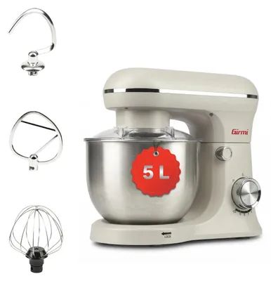 Immagine prodotto di Girmi IM21W, robot da cucina da 5 litri, 1500 W (potenza massima), 10 velocità + funzione pulse, colore bianco