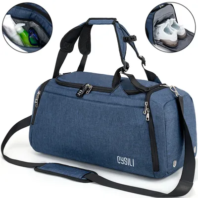 Produktbild von OKWISH Sporttasche Reisetasche mit Schuhfach & Nassfach Trainingstasche Freizeittasche, Schultergurt, für Yoga, Schwimmen, Tourismus, Fitness Blau