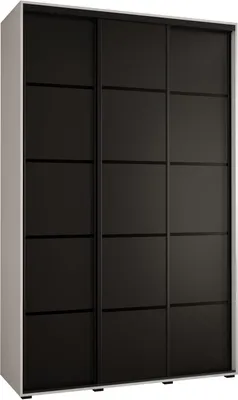 Produktbild von MEBLE KRYSPOL Davos 4 Schrank, drei Türen - 235,2x150x45 cm - Weiß Schwarz Schwarz