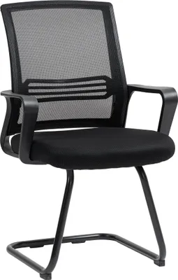 Produktbild von Ergonomischer Stuhl, Netzstoff, Schaumstoff, Metallbeine, Kufenbasis, Schwarz