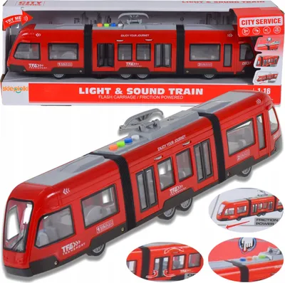 Zdjęcie produktu dla Lolex | Stadttram - Ze światłem i dźwiękiem - Otwierane drzwi - Realistyczna zabawka