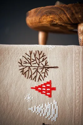 Kreuzstich-Set Tischläufer, modernes Weihnachtsdesign, 40x100 cm, DIY