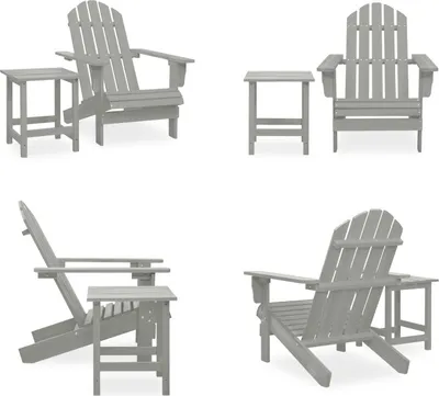 Obrázek produktu pro vidaXL Adirondack zahradní židle se stolem z masivního dřeva jedle šedá - zahradní židle - zahradní židle - zahradní křeslo - venkovní židle