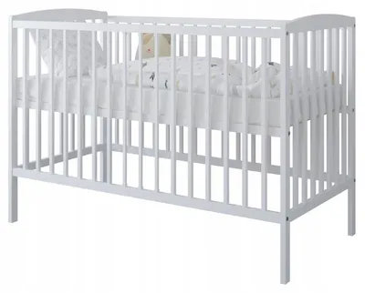 Produktbild von ZEE Babybett 2in1 120x60 cm mit Schutzbarriere Geländer Weiß 3-fach höhenverstellbar Umbau zum Juniorbett