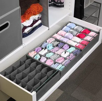 Produktbild von Famanu Socken-Organizer Set mit 3 Fächern - Unterwäsche-Organizer