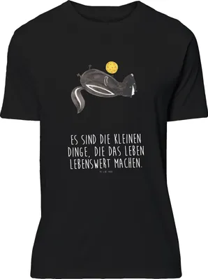 Produktbild von Mr. & Mrs. Panda Tshirt Stinktier Ball - Schwarz - Geschenk, Weisheit, oberteil, S T-Shirt, Wildtier, Shirt, Skunk, Raubtier, Stinker, mit Spruch