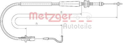 Produktbild von METZGER Gaszug 11.0637 für VW Transporter IV Bus (70B, 70C, 7DB, 7DK, 70J, 70K, 7DC, 7DJ) 1207/906mm