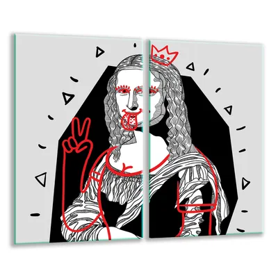 Produktbild von Herdabdeckplatten 2 teilig 30x52 Glaskeramikfeld Abdeckung Glas Dame