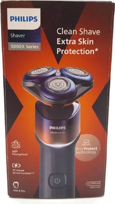 Produktbild von Philips Rasierer Serie 5000X X5012/00 Elektrischer Nass- und Trockenrasierer, Rotationstrasierer, Orange, PowerCut; 27 blades, 56.000 cuts/minute, Tasten, SkinGlide, Replace every 2 yrs with SH30