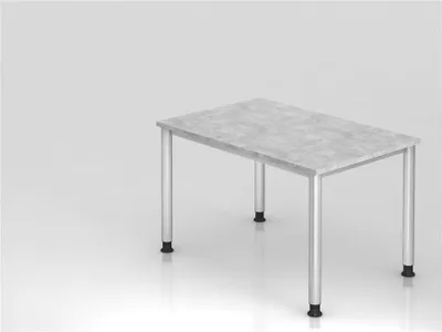 Produktbild von Schreibtisch 4-Fuß-rund 120x80cm Beton/Silber