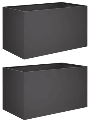 Immagine prodotto di vidaXL Vaso da giardino, 2 pezzi, nero, 100 x 50 x 50 cm