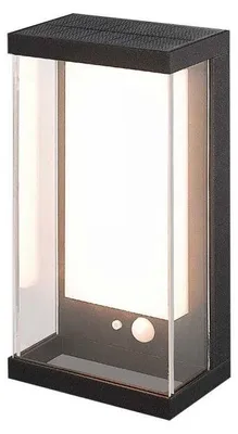 Immagine prodotto di V-TAC VT-1193 Lampada LED solare da parete pannello fotovoltaico e Sensore PIR 1W Colore Nero 3000K IP54 - 23032