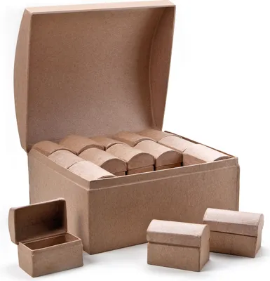 Produktbild von EDUPLAY 210266 Mini-Schatztruhen, Karton, natur, 30-teilig (1 Set)