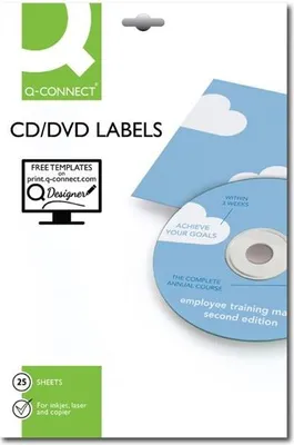 Obrázek produktu pro Q-Connect® KF01579 Štítky na CD - klasická velikost, bílé, 50 ks/25